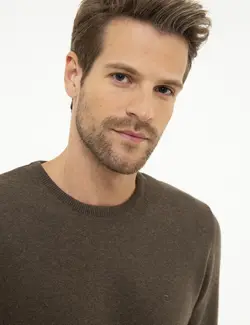 پلیور مردانه خاکی ملانژ پیرکاردین