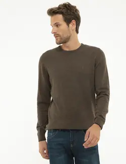 پلیور مردانه خاکی ملانژ پیرکاردین