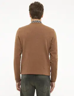 پلیور مردانه زنجبیلی ملانژ پیرکاردین