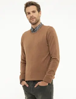 پلیور مردانه زنجبیلی ملانژ پیرکاردین