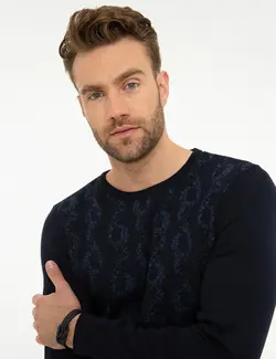 پلیور مردانه سرمه ای پیرکاردین