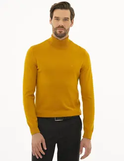 پلیور مردانه زعفرانی پیرکاردین