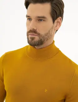 پلیور مردانه زعفرانی پیرکاردین