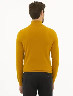 پلیور مردانه زعفرانی پیرکاردین