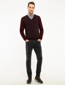 پلیور مردانه زرشکی پیرکاردین