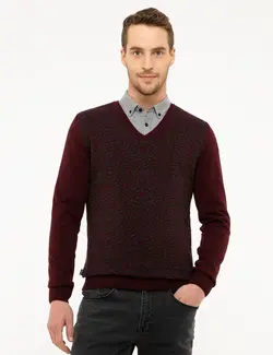 پلیور مردانه زرشکی پیرکاردین