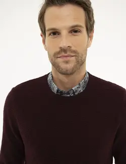 پلیور مردانه زرشکی پیرکاردین