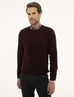 پلیور مردانه زرشکی پیرکاردین