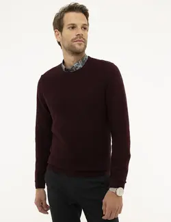 پلیور مردانه زرشکی پیرکاردین