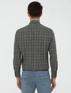 پیراهن آستین بلند مردانه خاکی پیرکاردین