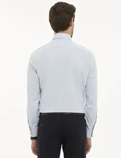 پیراهن آستین بلند مردانه آبی روشن پیرکاردین