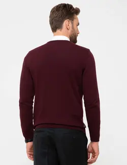 پلیور مردانه زرشکی پیرکاردین