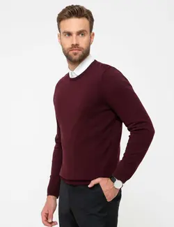 پلیور مردانه زرشکی پیرکاردین
