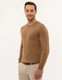 پلیور مردانه شتری ملانژ پیرکاردین