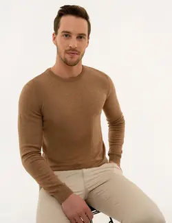 پلیور مردانه شتری ملانژ پیرکاردین