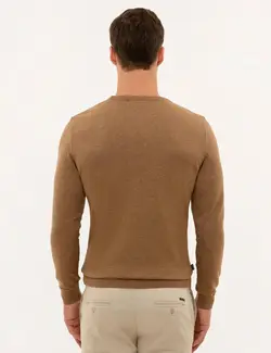 پلیور مردانه شتری ملانژ پیرکاردین