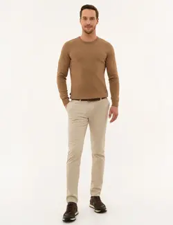 پلیور مردانه شتری ملانژ پیرکاردین