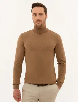 پلیور مردانه شتری ملانژ پیرکاردین