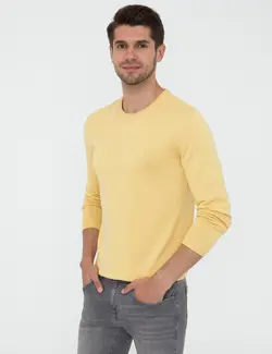 پلیور مردانه زرد روشن پیرکاردین