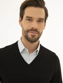 پلیور مردانه سیاه پیرکاردین