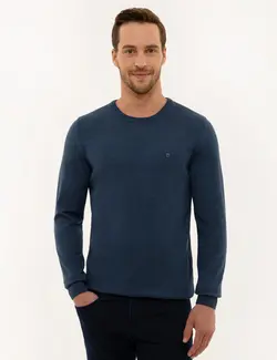 پلیور مردانه نیلی ملانژ پیرکاردین