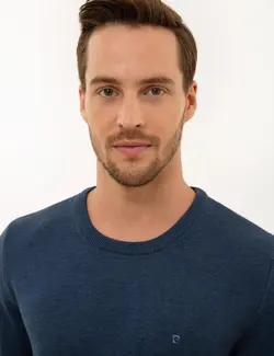 پلیور مردانه نیلی ملانژ پیرکاردین