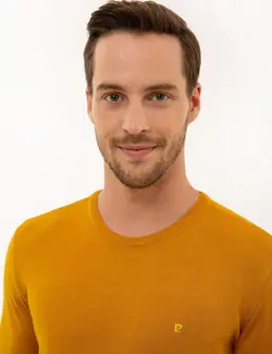 پلیور مردانه زعفرانی پیرکاردین