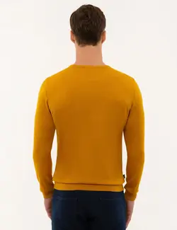 پلیور مردانه زعفرانی پیرکاردین