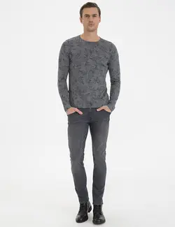 پلیور مردانه خاکستری ملانژ پیرکاردین