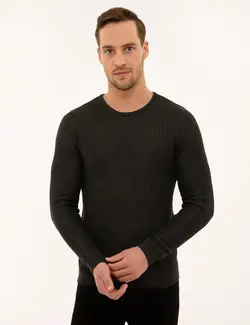 پلیور مردانه آنتراسیت ملانژ پیرکاردین