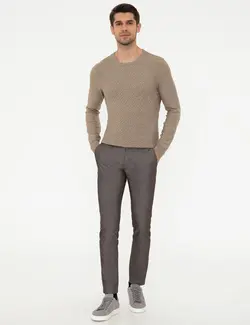 پلیور مردانه شتری ملانژ پیرکاردین