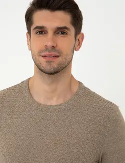 پلیور مردانه شتری ملانژ پیرکاردین