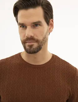 پلیور مردانه قهوه ای پیرکاردین