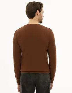 پلیور مردانه قهوه ای پیرکاردین