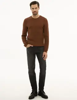 پلیور مردانه قهوه ای پیرکاردین