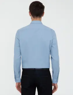 پیراهن آستین بلند مردانه آبی تیره پیرکاردین