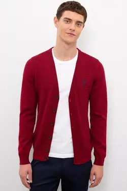 ژاکت مردانه زرشکی یو اس پولو