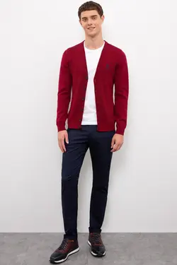 ژاکت مردانه زرشکی یو اس پولو