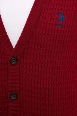 ژاکت مردانه زرشکی یو اس پولو