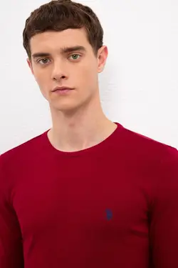 پلیور مردانه زرشکی یو اس پولو