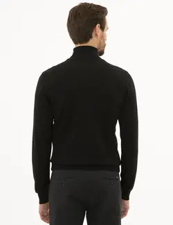 پلیور یقه اسکی مردانه سیاه پیرکاردین