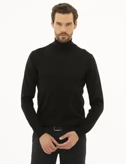 پلیور یقه اسکی مردانه سیاه پیرکاردین