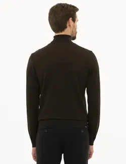 پلیور یقه اسکی مردانه قهوه ای پیرکاردین