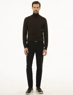 پلیور یقه اسکی مردانه قهوه ای پیرکاردین