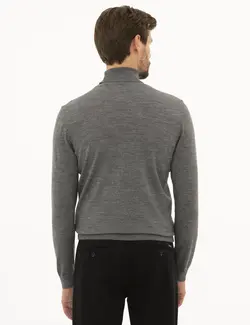 پلیور یقه اسکی مردانه خاکستری ملانژ پیرکاردین