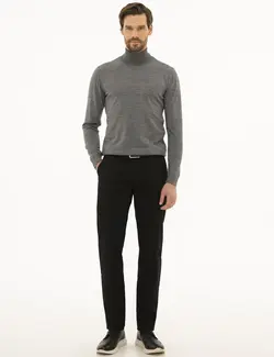 پلیور یقه اسکی مردانه خاکستری ملانژ پیرکاردین