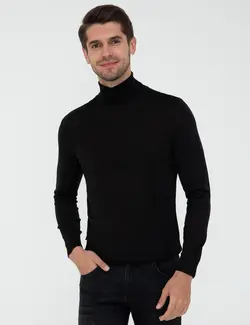 پلیور یقه اسکی مردانه سیاه پیرکاردین