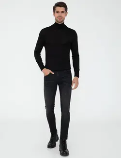 پلیور یقه اسکی مردانه سیاه پیرکاردین