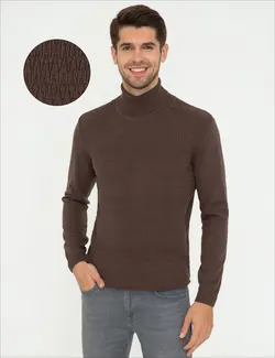 پلیور یقه اسکی مردانه شنی پیرکاردین