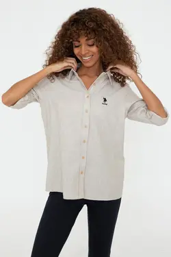 شومیز زنانه بژ روشن یو اس پولو